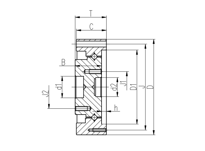 諧波減速器軸承CSD型結(jié)構(gòu)尺寸