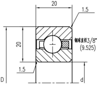 公制深溝球薄壁軸承（C型）參數(shù)圖